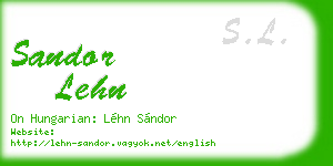 sandor lehn business card